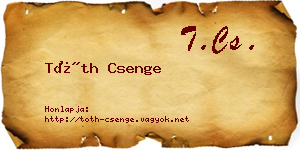 Tóth Csenge névjegykártya